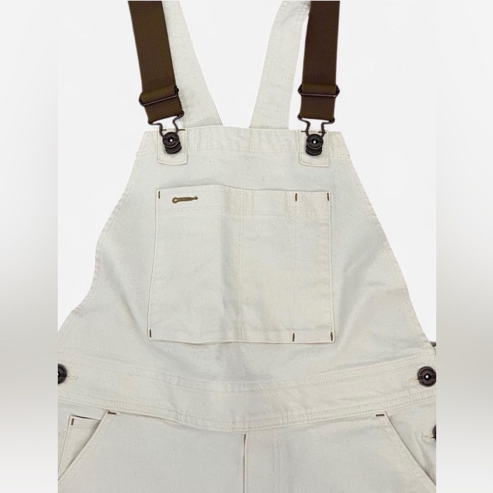 REI Co-Op Trailsmith White/Cream Overalls with Brown Straps New Size 6